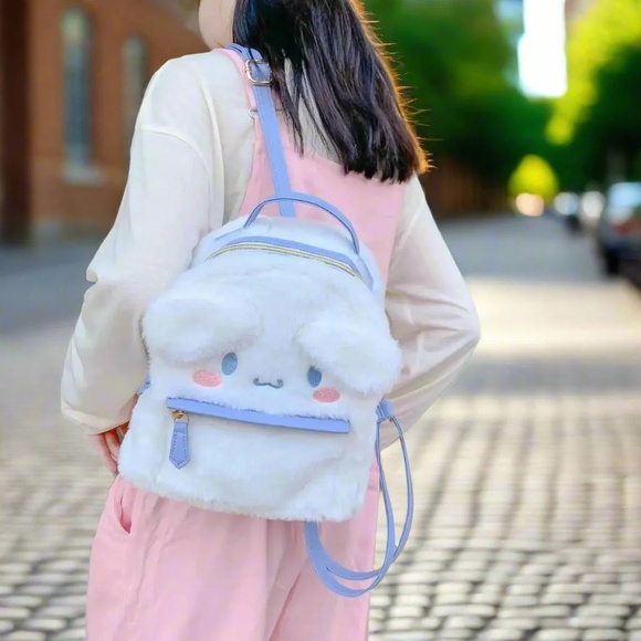 Cute Fluffy Cinnamoroll Plush Backpack for Girls - Picture 7 of 7